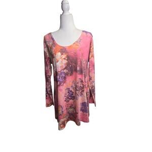 Soft surroundings Long Sleeve Floral top size medium